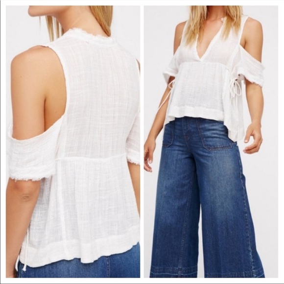 Free People One Delicate Black Cold Shoulder Top Size XS - Picture 6 of 6